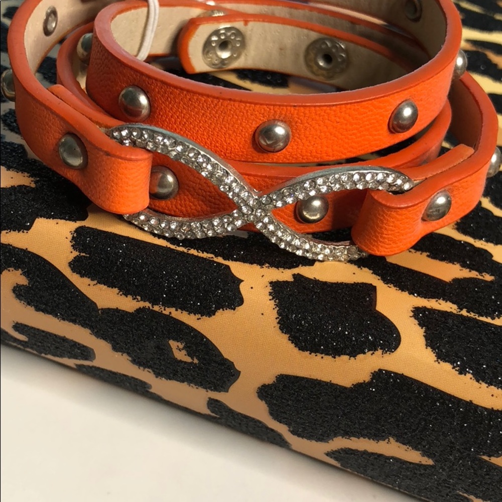 Pave Infinity Rhinestone Wrap Bracelet w/ studs - Picture 7 of 8